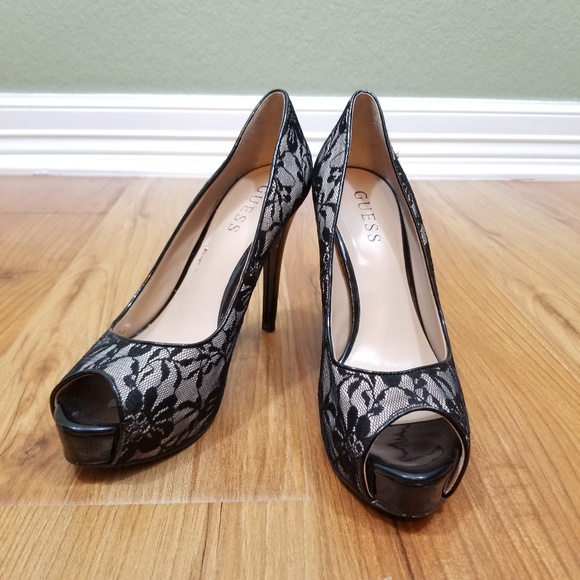 Guess Shoes - Guess Peaky Toe Lace 4 1/2 Heels